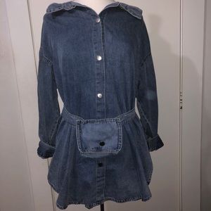 Denim belted dress